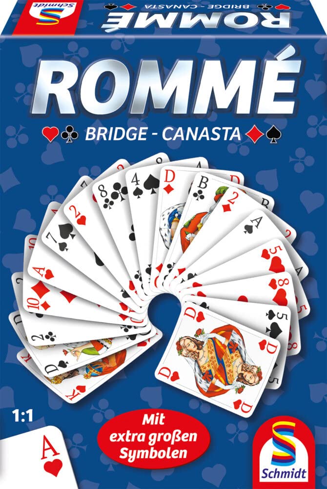 Schmidt Spiele 49420 Rummy Bridge Canasta, Klein and Fein Series, Card Game, Colourful