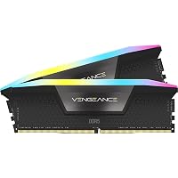 CORSAIR VENGEANCE RGB DDR5 32GB (2x16GB) Supports up to 6000MHz Intel RAM | Desktop Gaming Memory, Intel XMP 3.0, CL36, Black