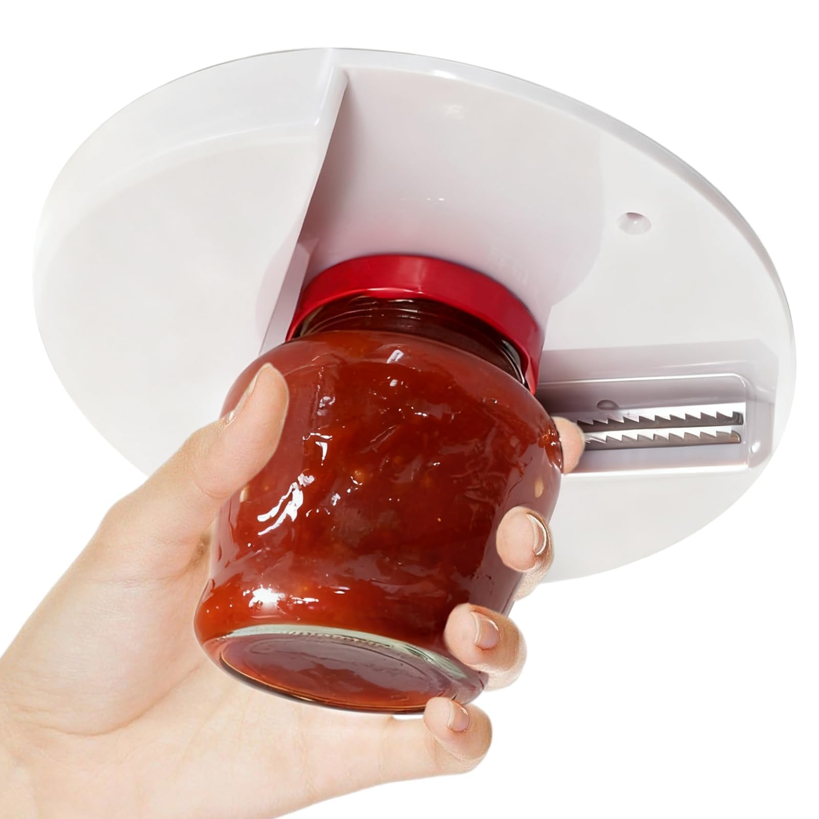 Under Cabinet Jar Opener & Bottle Opener for Arthritic Hands, White | 7 Inches (