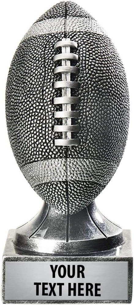 Crown Awards Silver Fantasy Football Trophy - 5.75" Rustic Fantasy Football Sculpture Trophies Prime