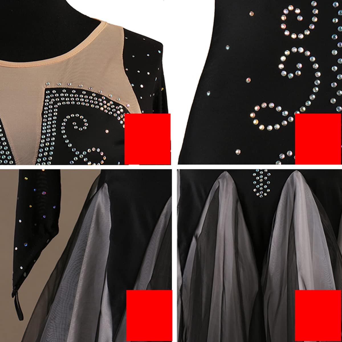 Nationales Standard-Tanzkleid Ballkleider Modernes Elegante Tanzkleid Walzerkleid Sommer Lange Ärmel Tango-Gesellschaftswettbewerbskostüme Sommerkleid Damen
