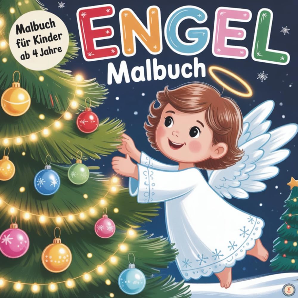 Engel Malbuch für Weihnachten mit 50 verschiedenen Engel Motiven für Kinder ab 4 Jahren