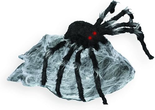Spirit Halloween 21 In LED Black Jumping Spider Animatronic, Multicolor