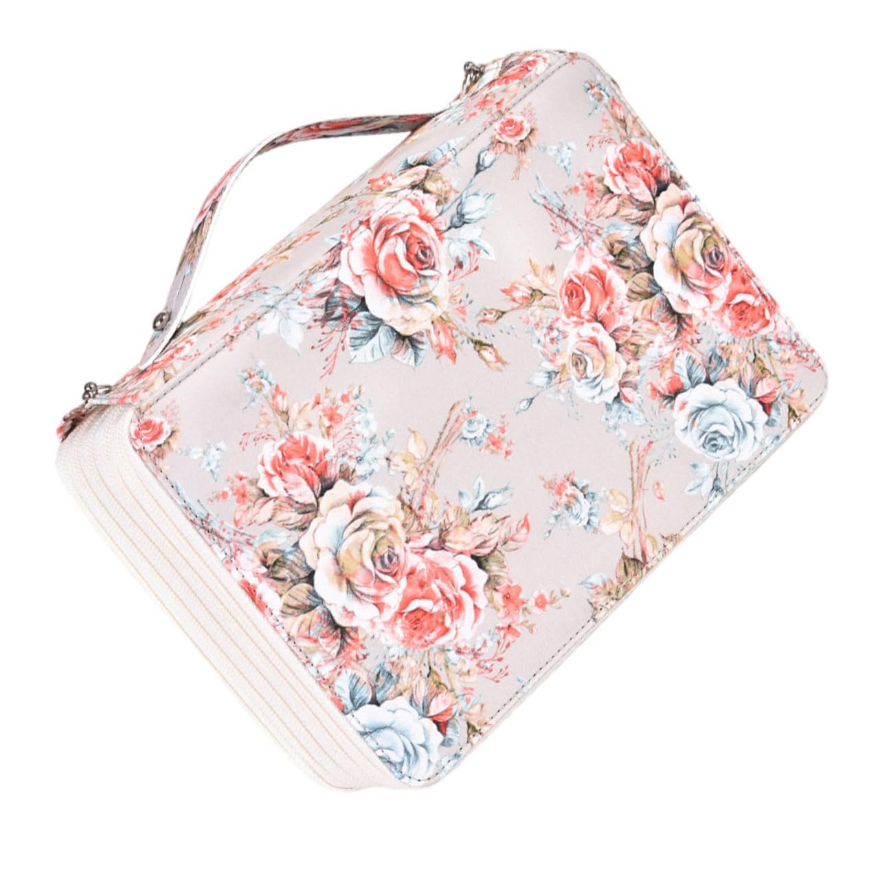 TEHAUX Federmäppchen mit 252 Fächern, Großes Pu Polyester Etui mit Henkel
