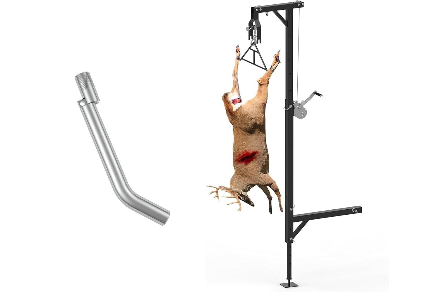 5/8-Inch Trailer Hitch Pin and CROSSHIP Hitch Game Hoist with Winch Gambrel