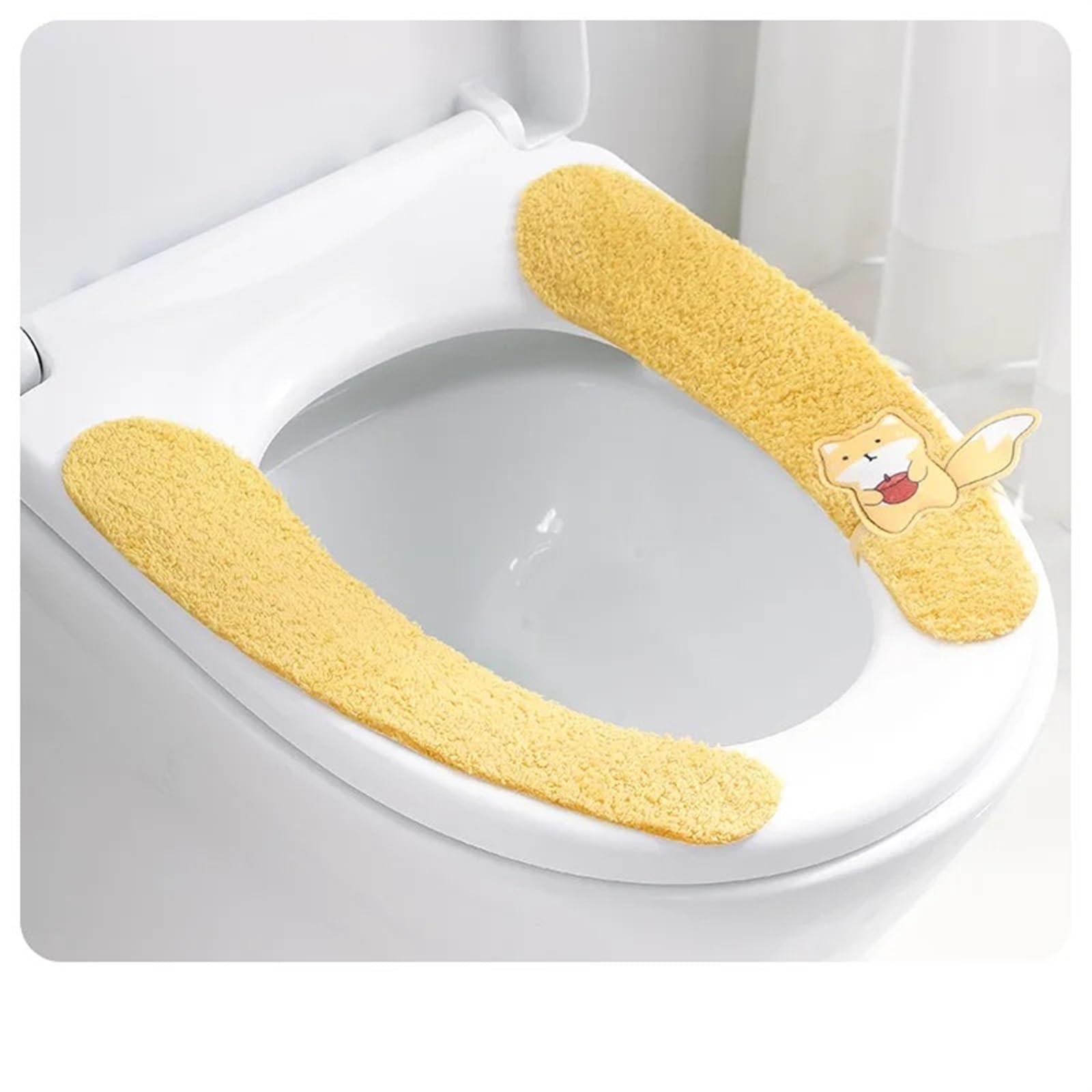 Funda adhesiva para asiento de inodoro reutilizable y suave