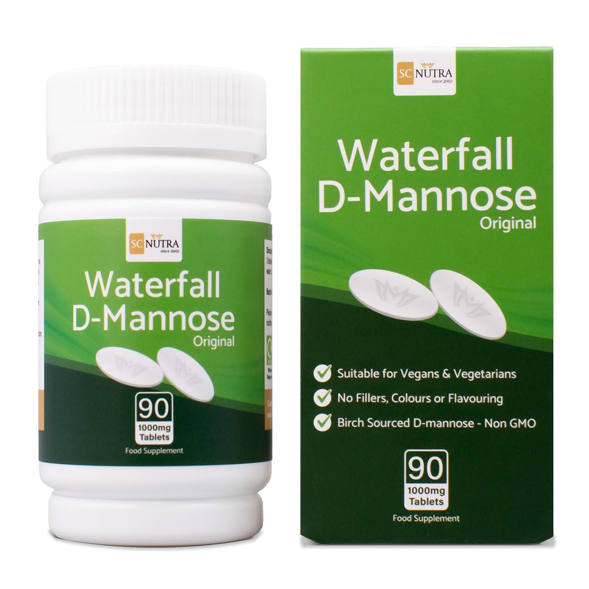 Waterfall D-Manosa 1000mg Comprimidos - Value Pack 90 comprimidos
