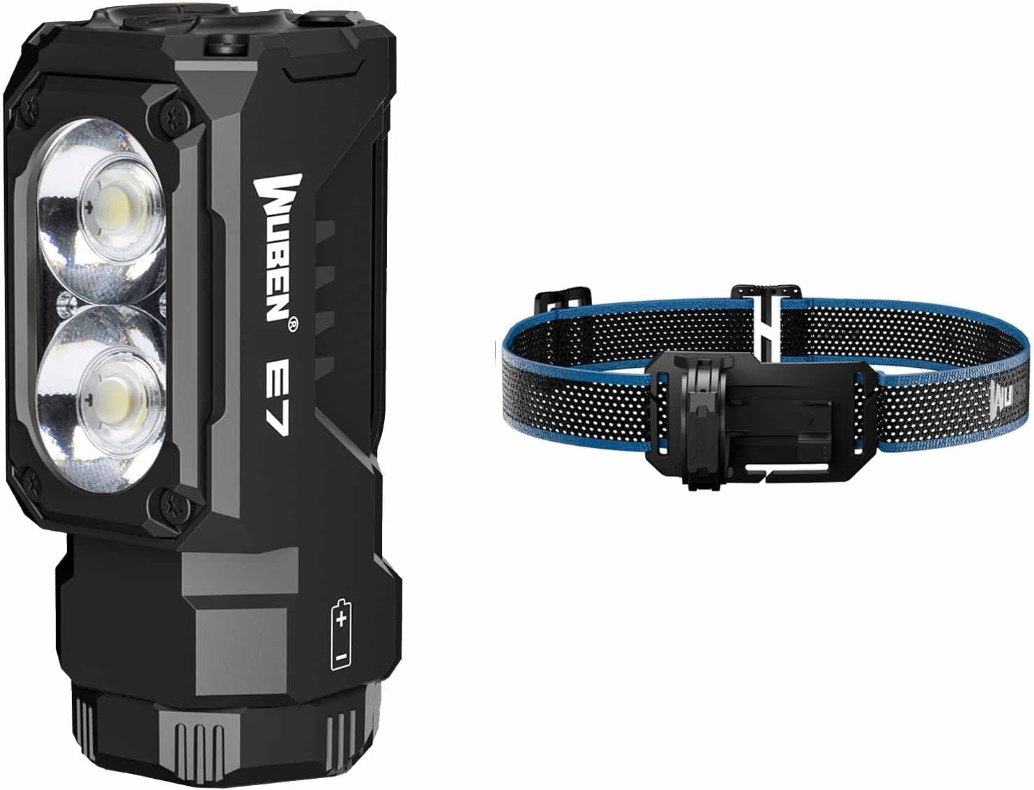 E7 1800 Lumen Rechargeable Mini Flashlight with Magnet E7 Adjustable Headlamp Bracket