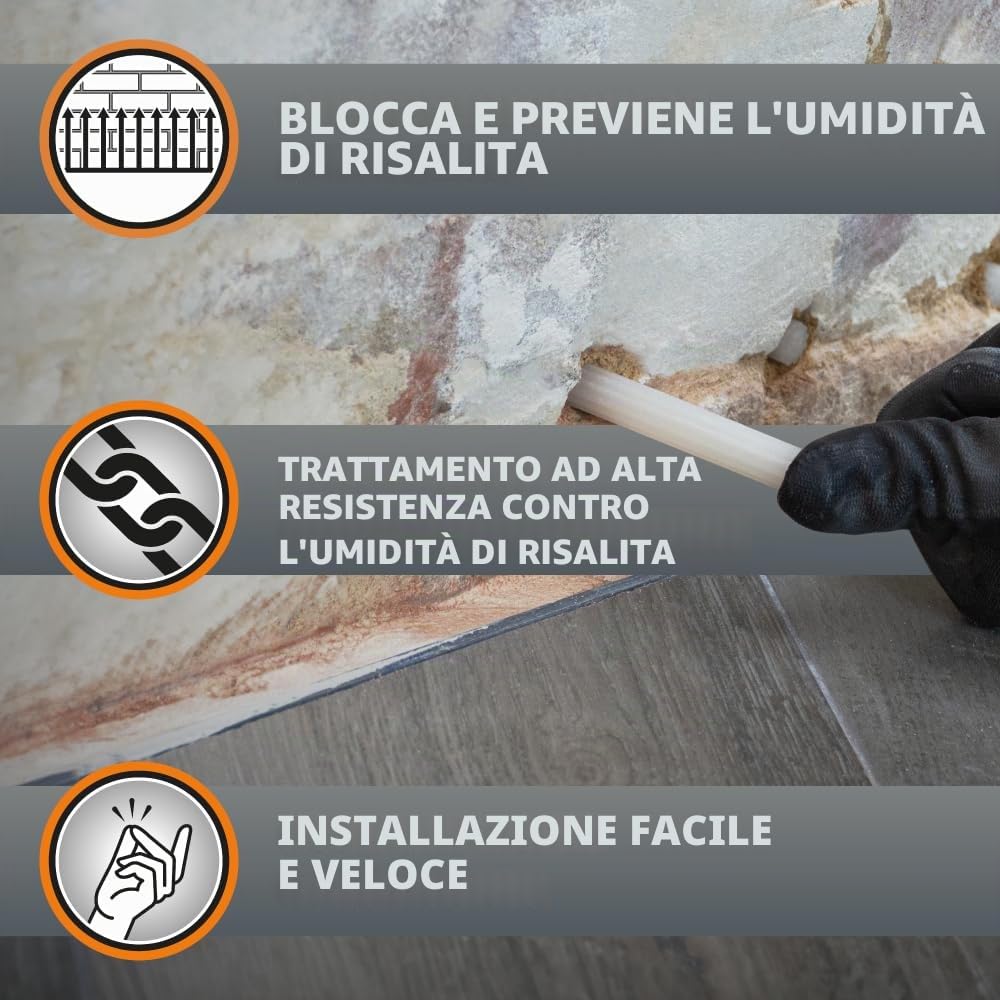 Dryrod Kit - (Kit da 6 metri): Tutto ciò che serve per trattare l'umidità di risalita - Trattamento approvato dalla BBA