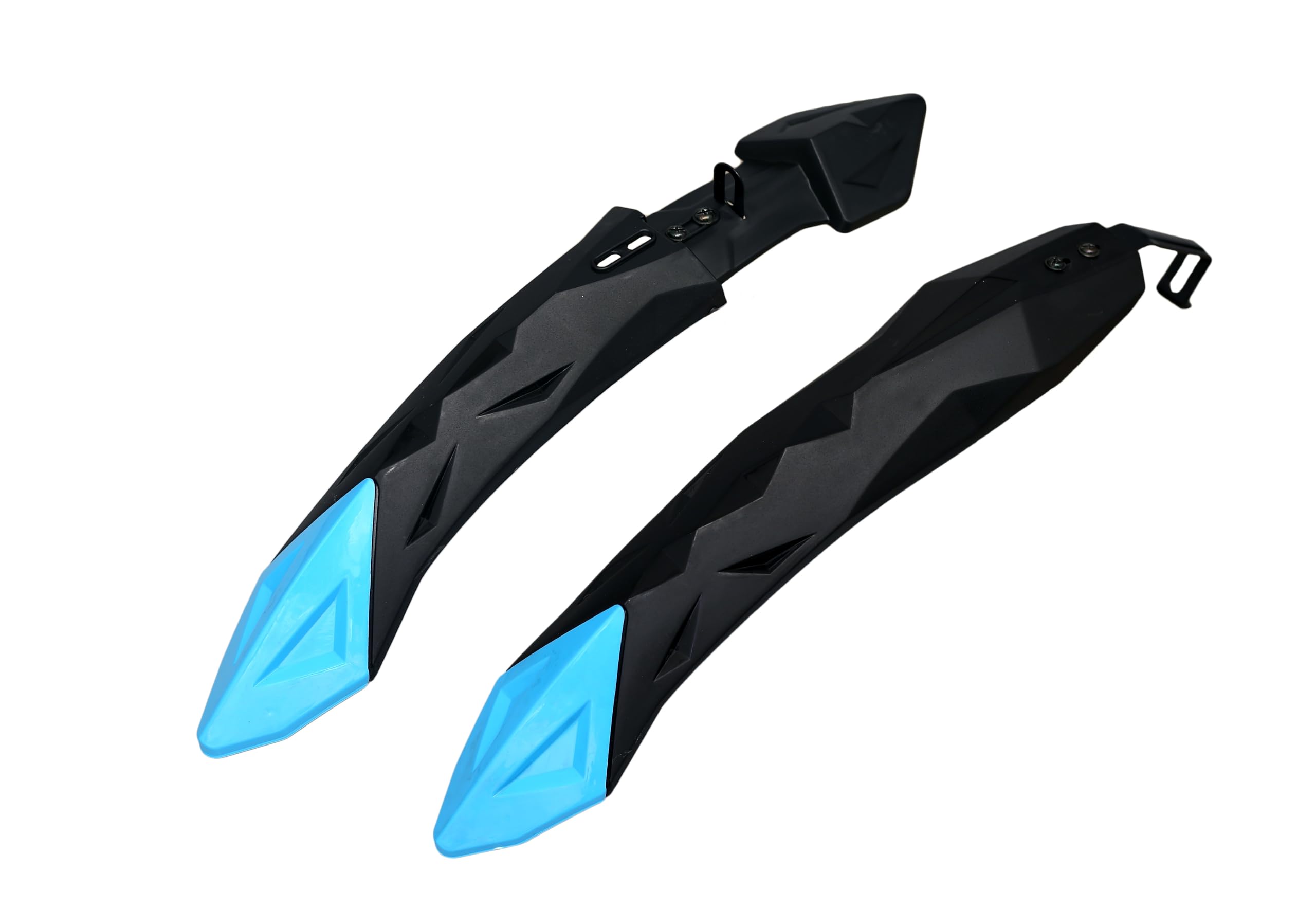 Shrenik Cycle Mudguard Diamond Design Compatible 24 & 26 Inch Bicycle Fender Clip-on Front & Rear Set with Metal Caliper Fittings in Multicolor (Black-Blue)-image-8