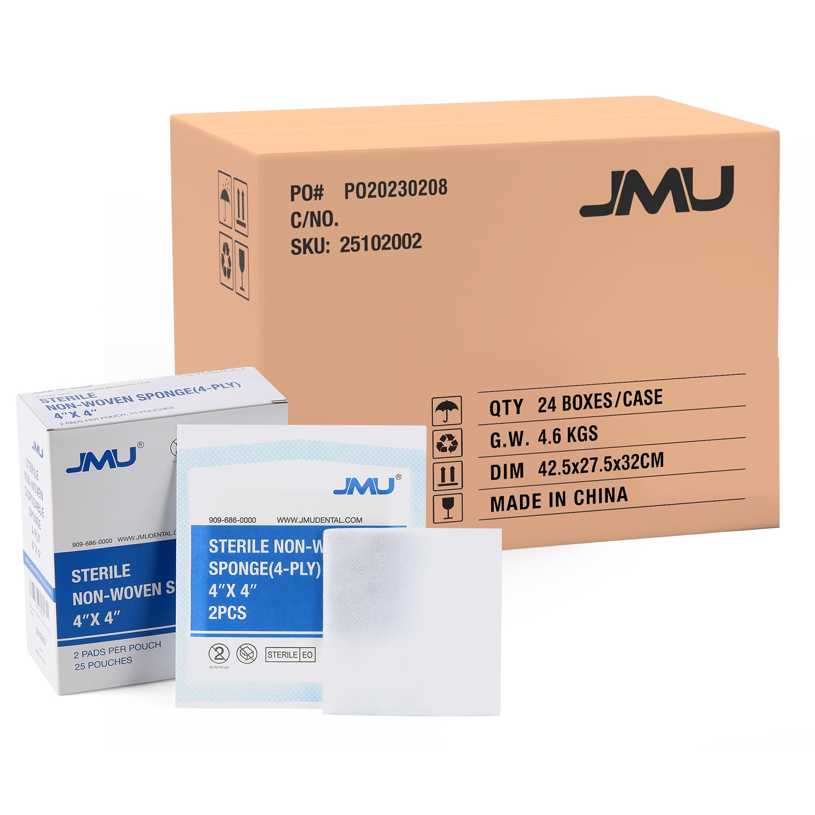 JMU Sterile Gauze Pads 2x2 Non-Woven, Sterile Gauze Sponges 50 Pack/100 Pcs — Amazon image 7