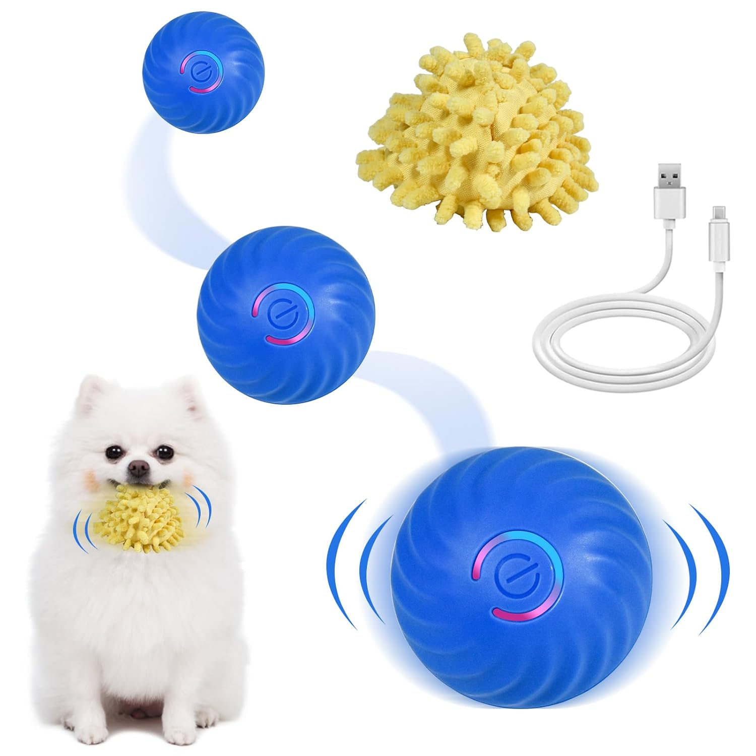 Interactive Dog Ball Automatic Moving Toy Ball with Cover for Small Dogs Self Rolling Best Boredom Toys for