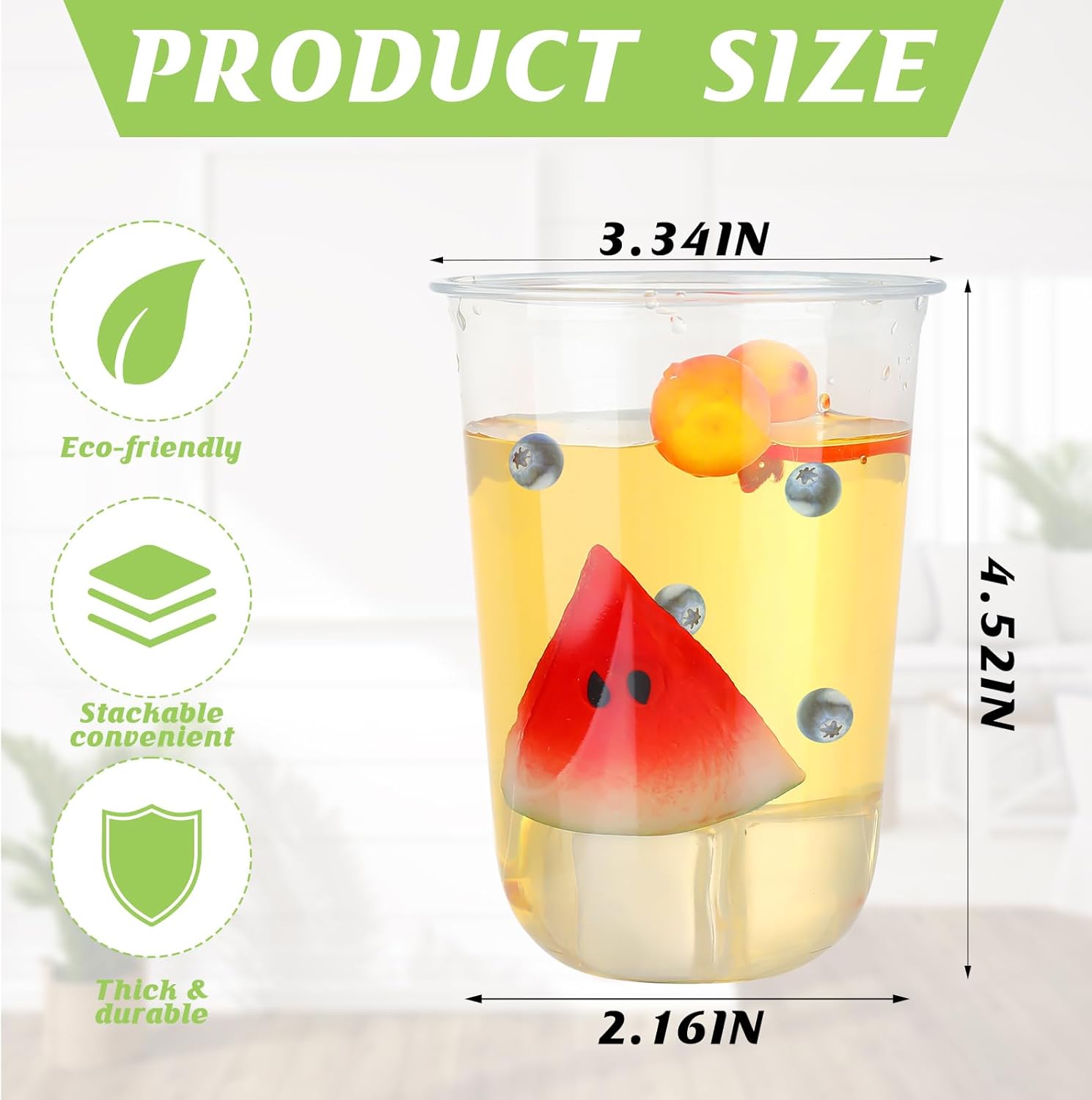 16oz Disposable Stemless Glasses,PET Disposable Drinking Cups,Cold Party Clear Plastic Wine Glasses for Parties Birthday,Wedding,Meeting,Christmas Party Supplies. (50) - Image 2