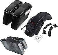 Vista 31 de TCMT Alforjas duras + guardabarros trasero LED para Harley Touring Road King Electra Glide Street Glide Road Glide Ultra Classic 2009-2013