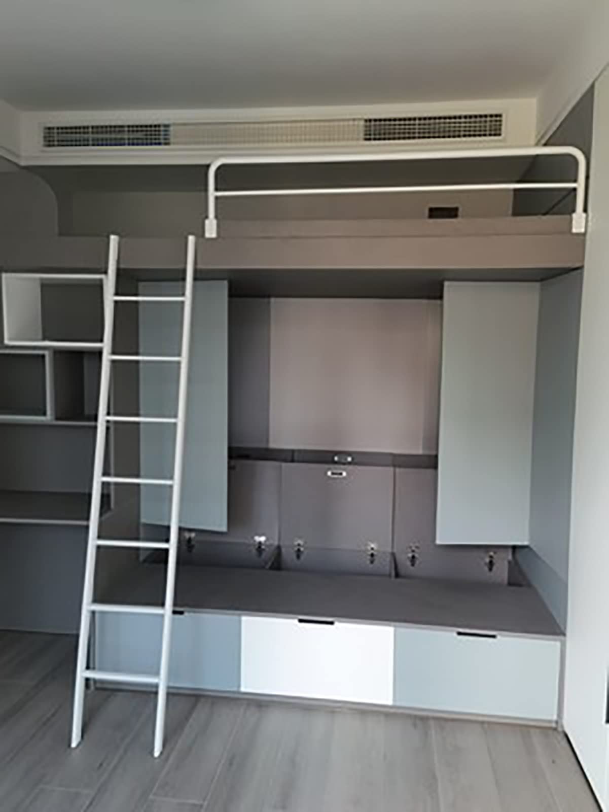 Hochbettleiter Weiße Etagenbettleiter Verstellbar - 50 Zoll/ 55 Zoll/ 59in, Austauschbares Hochleistungs -Doppelbett -Bunk -Leiter für Wohnmobile/ RV -Anhänger/ Wohnheim, Einfache Montage ( Size : 130