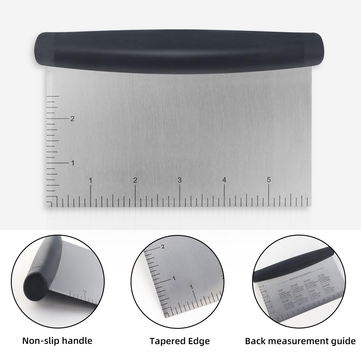 Multipurpose Plastic Pastry Bench Scraper With Measuring Scale - For Dough, Pizza, Baking & More - View #8
