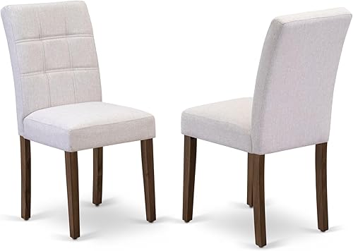 Miniatura 4 de East West Furniture ANAS3-AWA-08 Juego de mesa de comedor de cocina de 3 piezas contiene una mesa moderna y 2 sillas de comedor tapizadas de tela de