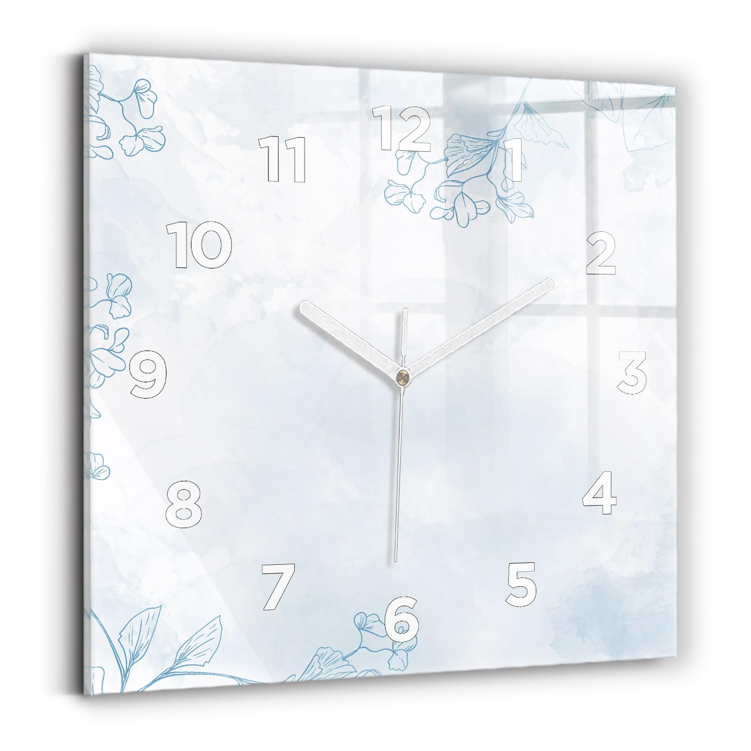 Horloge carrée silencieuse Wallfluent 30x30 cm pour éliminer le tic-tac nocturne