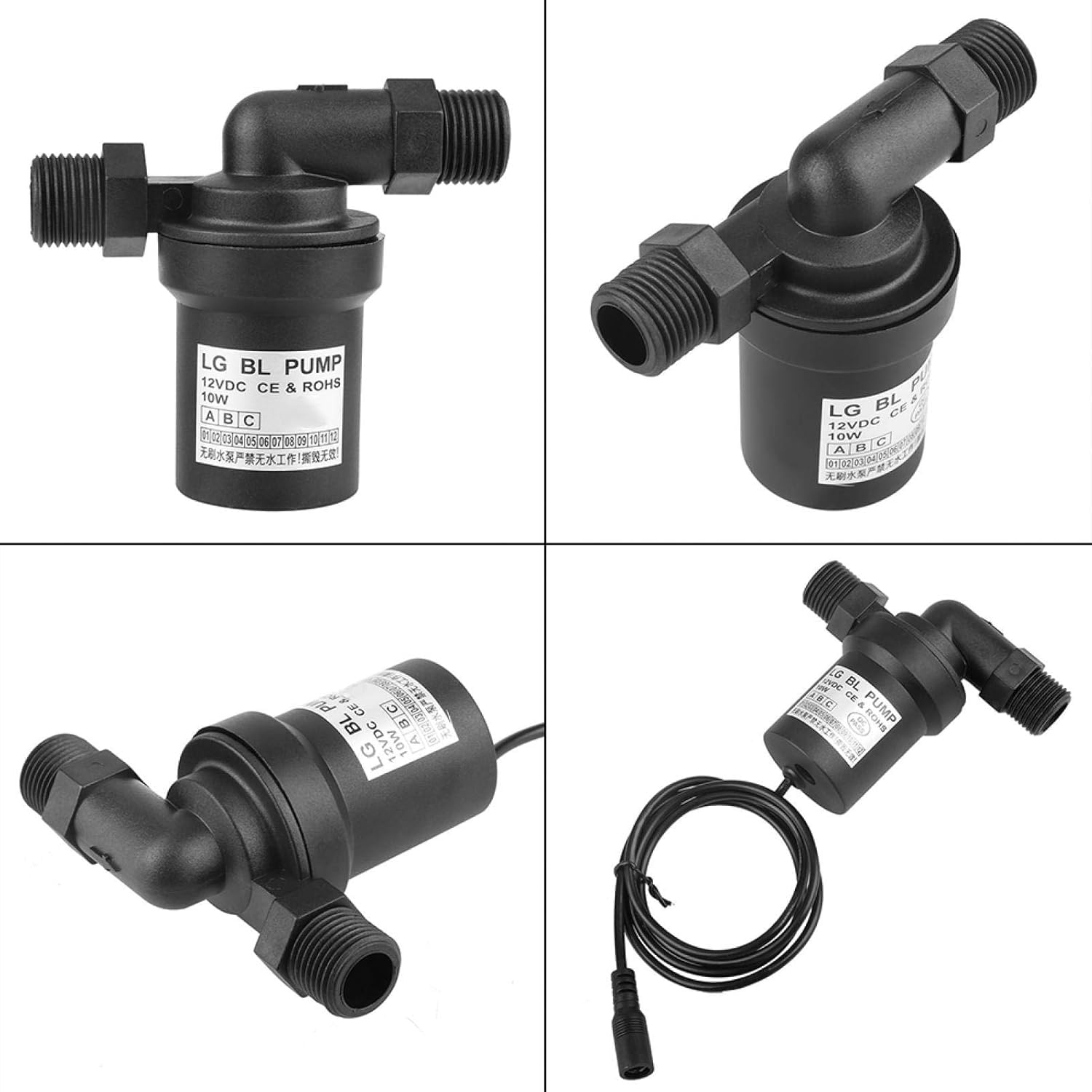 Pompa ad Acqua Solare, DC 12V 10W Brushless Solare ad Alta Temperatura Pompa Acqua per Circolazione Pompaggio