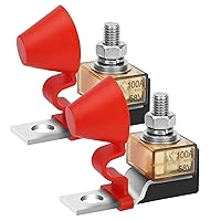 Vista 1 de Linkstyle Bloque de fusibles de terminal MRBF, fusible de terminal de batería de 58 V 100 AMP, con fusible de batería marina de 5/16 pulgadas y tapa