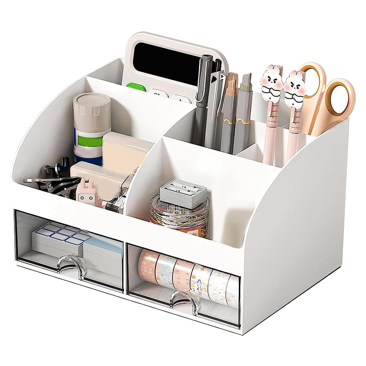 Organizador De Escritorio Vertical SSTRWGOOD Con 6 Compartimentos Y Cajón