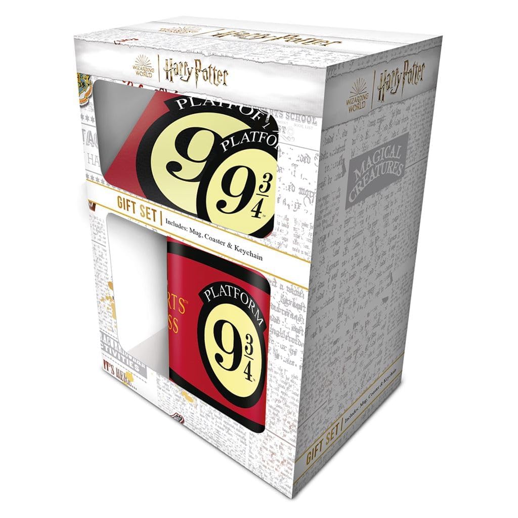 Pyramid International Harry Potter 'Platform 9 3/4' Gift Set, Includes 11oz/312ml Mug, Coaster & Keychain