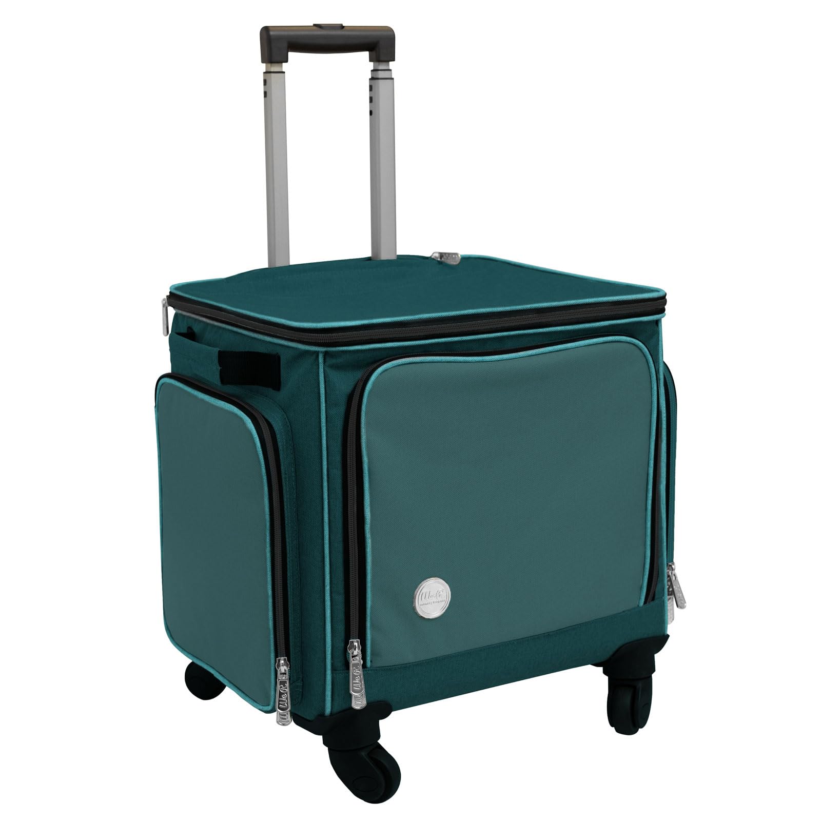 We R Makers - Bolsa con ruedas para manualidades, color menta, con ruedas y bolsillos grandes, bolsa de almacenamiento, esencial para herramientas y suministros de manualidades de álbumes de recortes