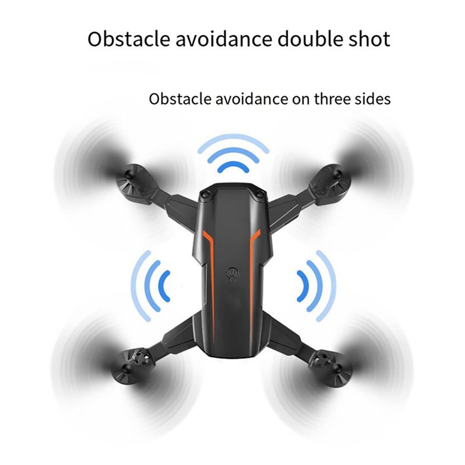 Drone Mini Drone 4K Podwójna kamera HD Kamera szerokokątna WiFi Fotografia lotnicza Helikopter Składany quadcopter Drone Zabawka (Kolor : 4K Podwójny aparat Rozmiar : 1) (4K Podwójny aparat 1)
