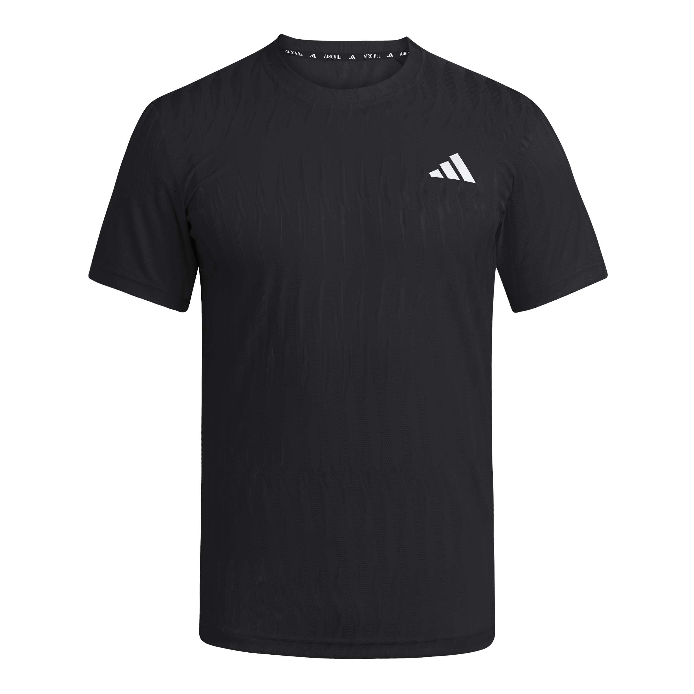 adidas Men's Tennis Climacool+ Airchill Freelift Shirt, Black/Black, L