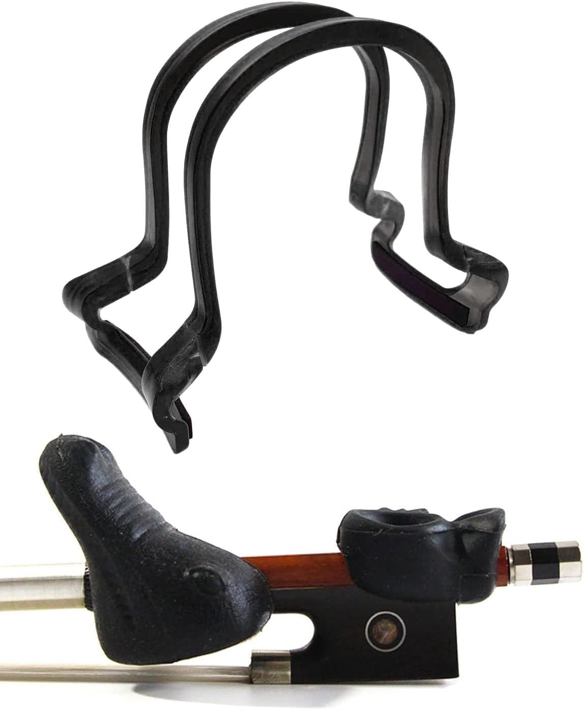 Violin Bow Corrector with Bow Grip for Beginner Violin/Viola Teaching Aid Accessory Black