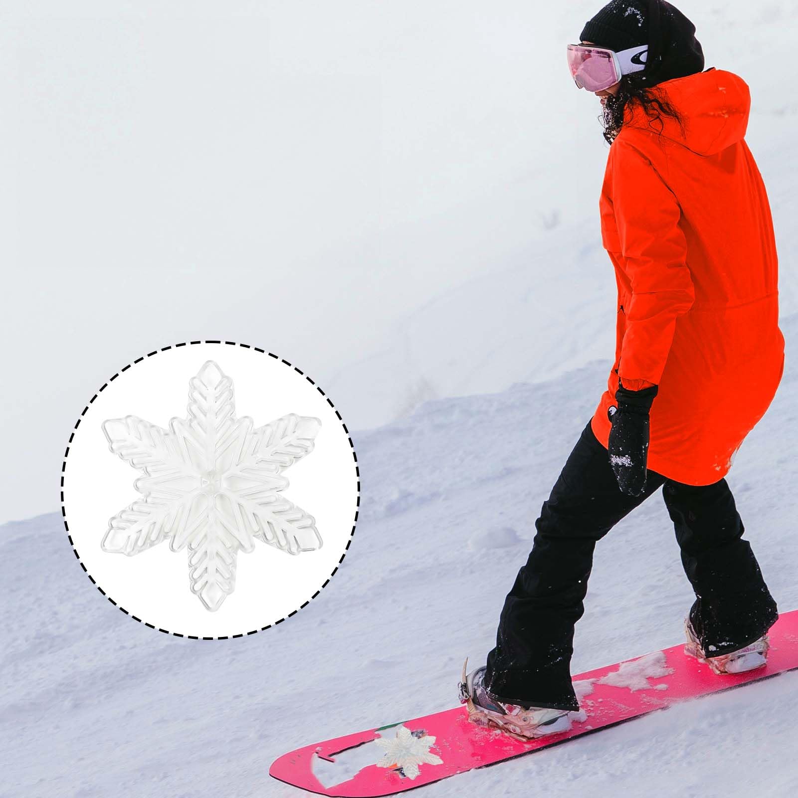 PEUTIER Stomp Pad 3D Flocon de Neige 12,7cm Transparent Antidérapant Tapis de Traction pour Snowboard