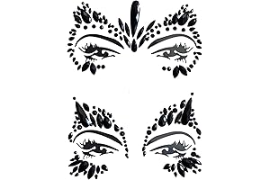 IRLOME Self-Stick Face Crystals Jewels Rhinestones Mermaid Rave Festival Jewels for Kids Adults Women Men