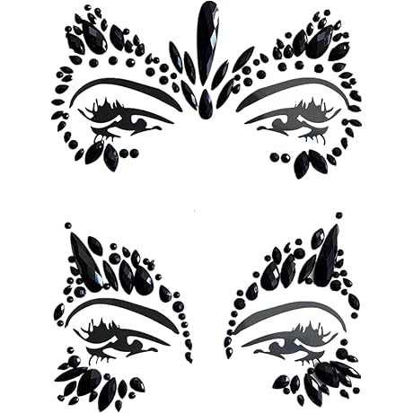 IRLOME Self-Stick Face Crystals Jewels Rhinestones Mermaid Rave Festival Jewels for Kids Adults Women Men