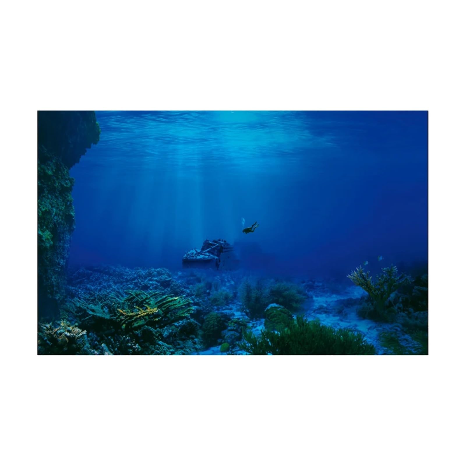 Poster di Sfondo Adesivo for Acquario con fondale Marino Blu Profondo(50x100cm)