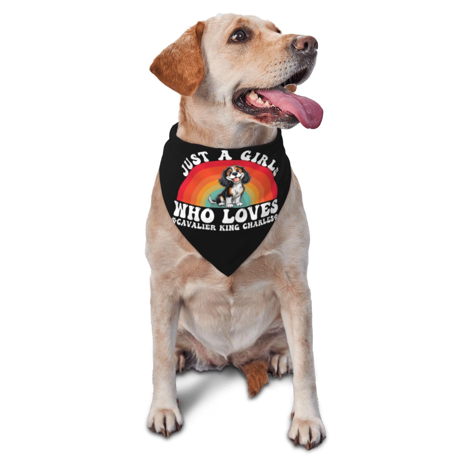 Just A Girls Who Loves Cavalier King Charles Spaniel Dog Dog Scarf Pet Bandana Cat Pet Bibs