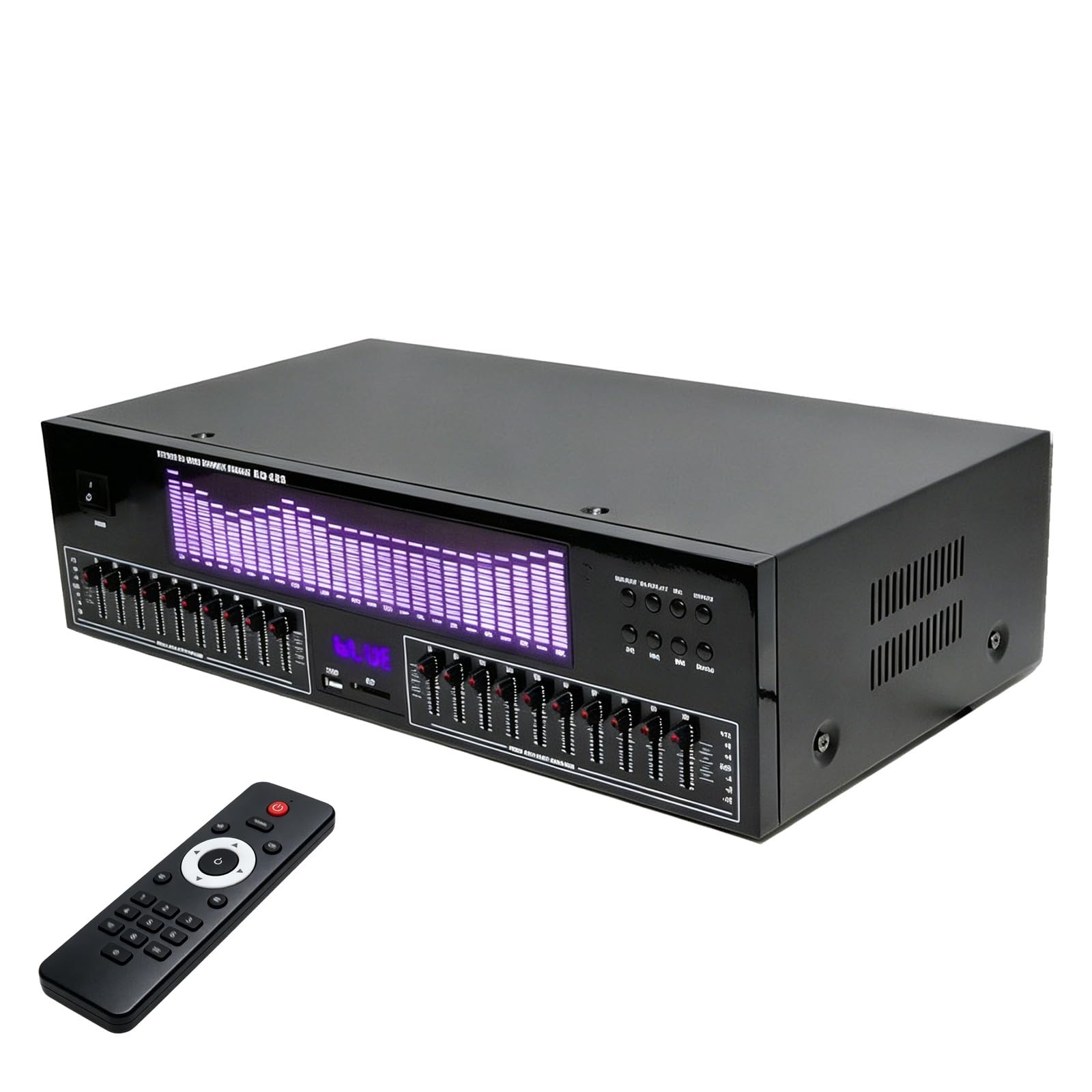 Ecualizador gráfico Hi-Fi de 20 bandas, procesador de audio estéreo digital con 15 efectos dinámicos, pantalla LED de espectro, analizador de espectro musical con control independiente