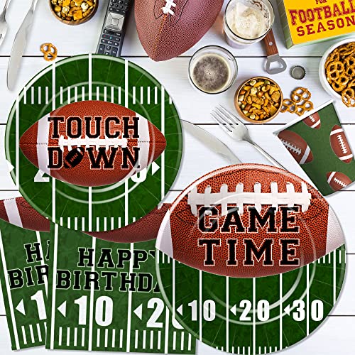 Apowbls Football Plates And Napkins Party Supplies For Birthday - Football Birthday Decorations Dinnerware, Dinner Plates, Dessert Plate, Cups, Napkins, Super Bowl Birthday Party Supplies | Serve 24 #TOP2