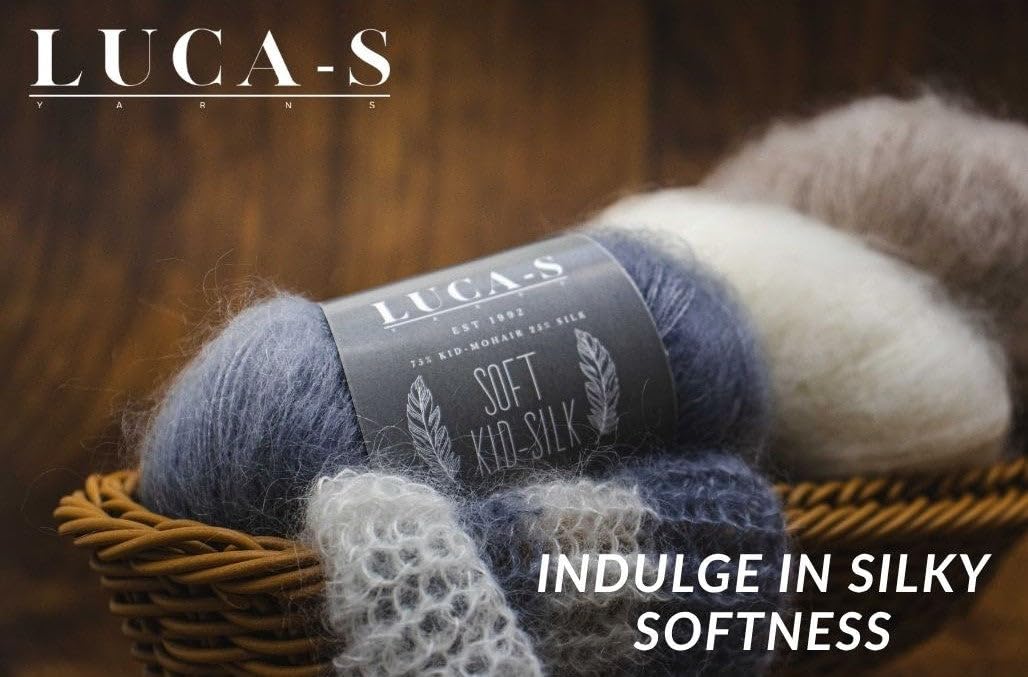 Set di 10 gomitoli di morbido filato di mohair e seta per lavori a maglia e uncinetto, 75% mohair 25% seta, 25 g (0,9 oz) Filato soffice e arioso