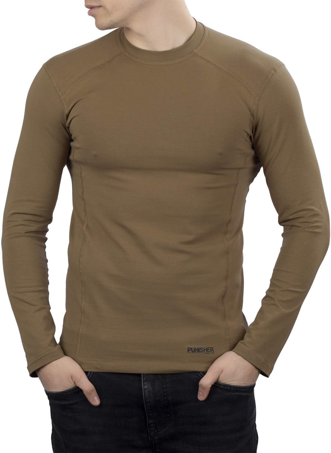 mens Mens Military Stretch Cotton Underwear Long Sleeve T-shirt Punisher All Mountain