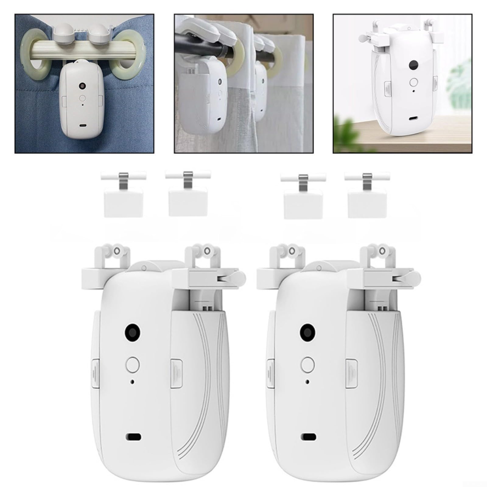 Motore elettrico intelligente per tende, apritenda elettrico per Tuya per Zigbee Smart Motor con batteria 4000 mAh, regolazione automatica della luce e della temperatura (2 pezzi)
