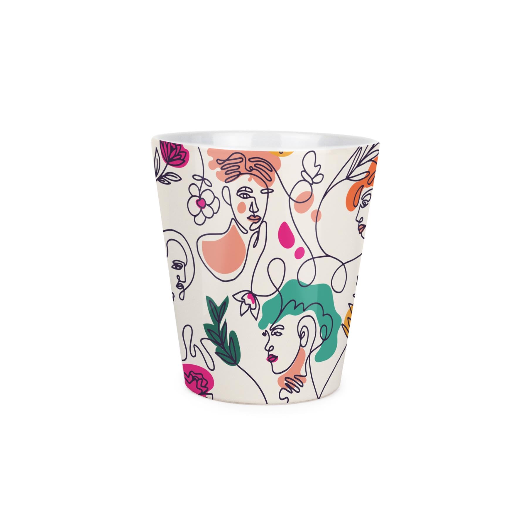 Purely Home Abstract Faces Small Ceramic Plant Pot from B&Q