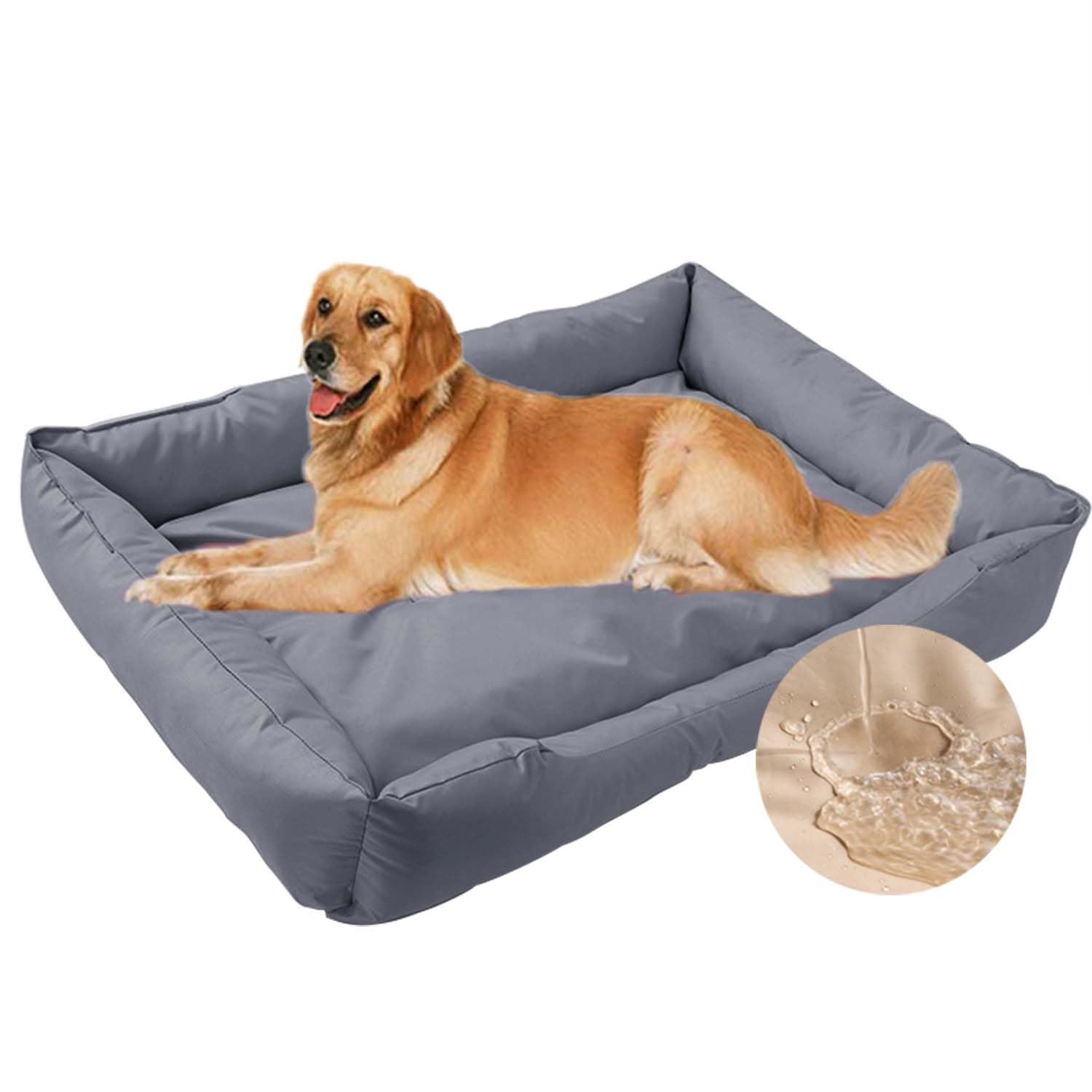 Extra Large Dog Bed Waterproof,Orthopedic Dog Beds Large Washable Cushion,Rectangle Soft Pet Beds Sofa for Dogs Cats Non-Slip Bottom (Grey,40 * 50 * 10cm)