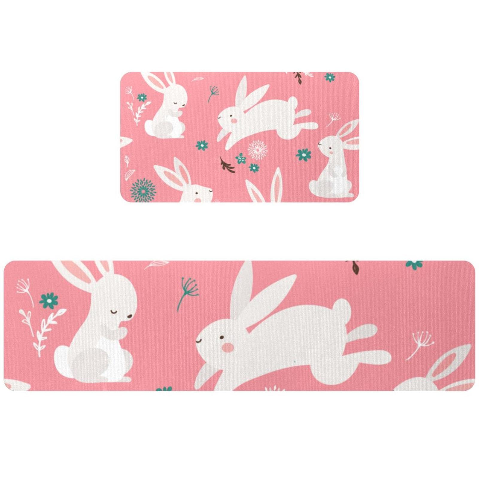 Tapis de cuisine motif lapin de Pâques pour une ambiance douce et chaleureuse