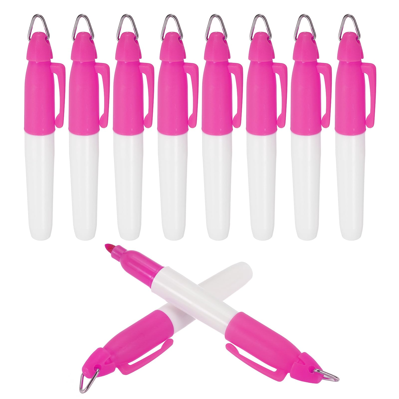 PATIKIL 10 Pcs Mini Permanent Markers with Clips Golf Ball Markers Pen Badge Ink Pens Golf Keychain Clips for Home Office Supplies Sports Outdoor Activities, Rose Red โ image 1
