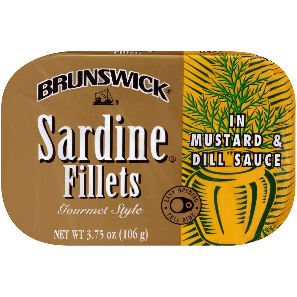 Buy Brunswick Wild Caught Sardine Fillets in Mustard & Dill Sauce, 3.75 oz Can (Pack of 12