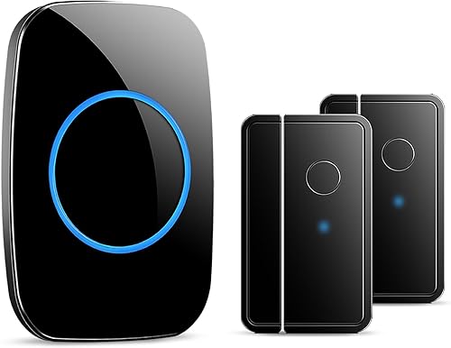 FullHouse - Timbre de puerta cuando se abre la puerta, alarma de entrada inalámbrica con rango de 1000 pies, 60 campanillas y 5 niveles de volumen