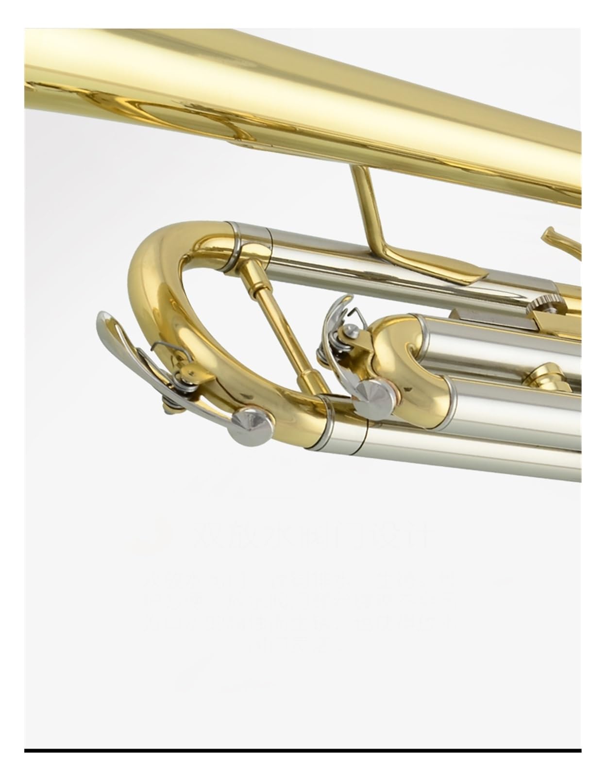 trąbka instrument Trąbka Standardowy korpus tuby z białą miedzią ze zmianą wysokości tonu. Trąbka w kolorze złotym lakierowana w dwóch kolorach