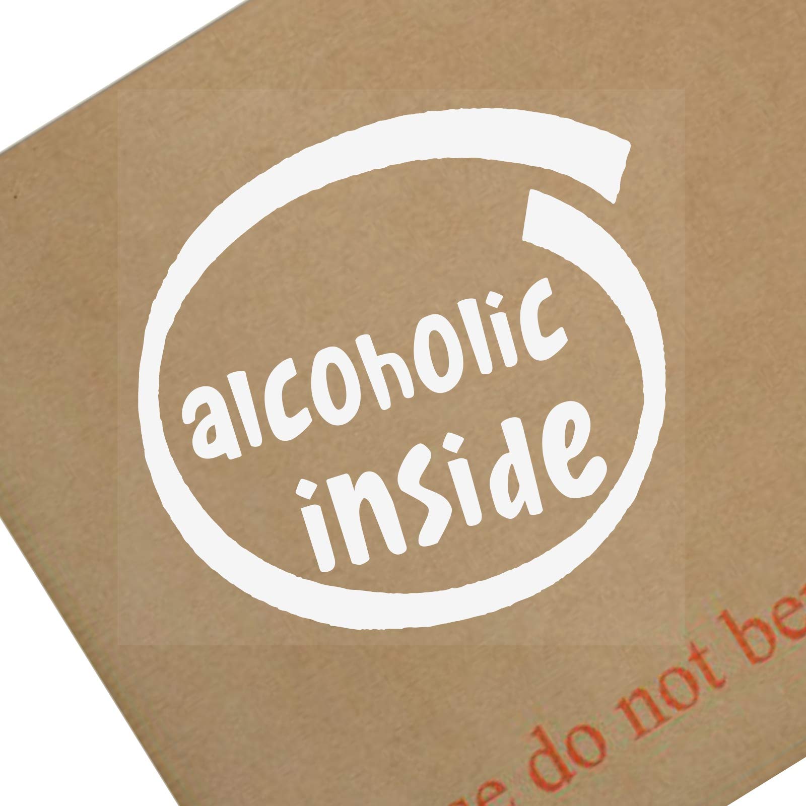 Platinum Place 1 x Alcoholic Inside-White onto Clear-87x87mm-Window,Car,Van,Sticker,Sign,Vehicle,Adhesive,Drink,Party,Youth,Addiction,Addicted,Drunk,Whisky,Vodka,Spirits,Shots