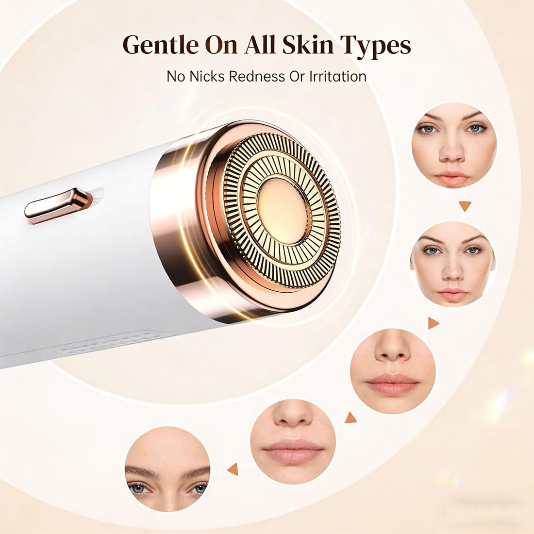 Gesichtsepilierer für Frauen, Gesichtshaarentferner, 2-in-1-Epilierer für Gesicht/Lippen/Kinn/Bikinizone/Augenbrauen/Arme und Achseln, Kabelloser Elektrischer Rasierer Epilierer Gesicht (2 Stück)