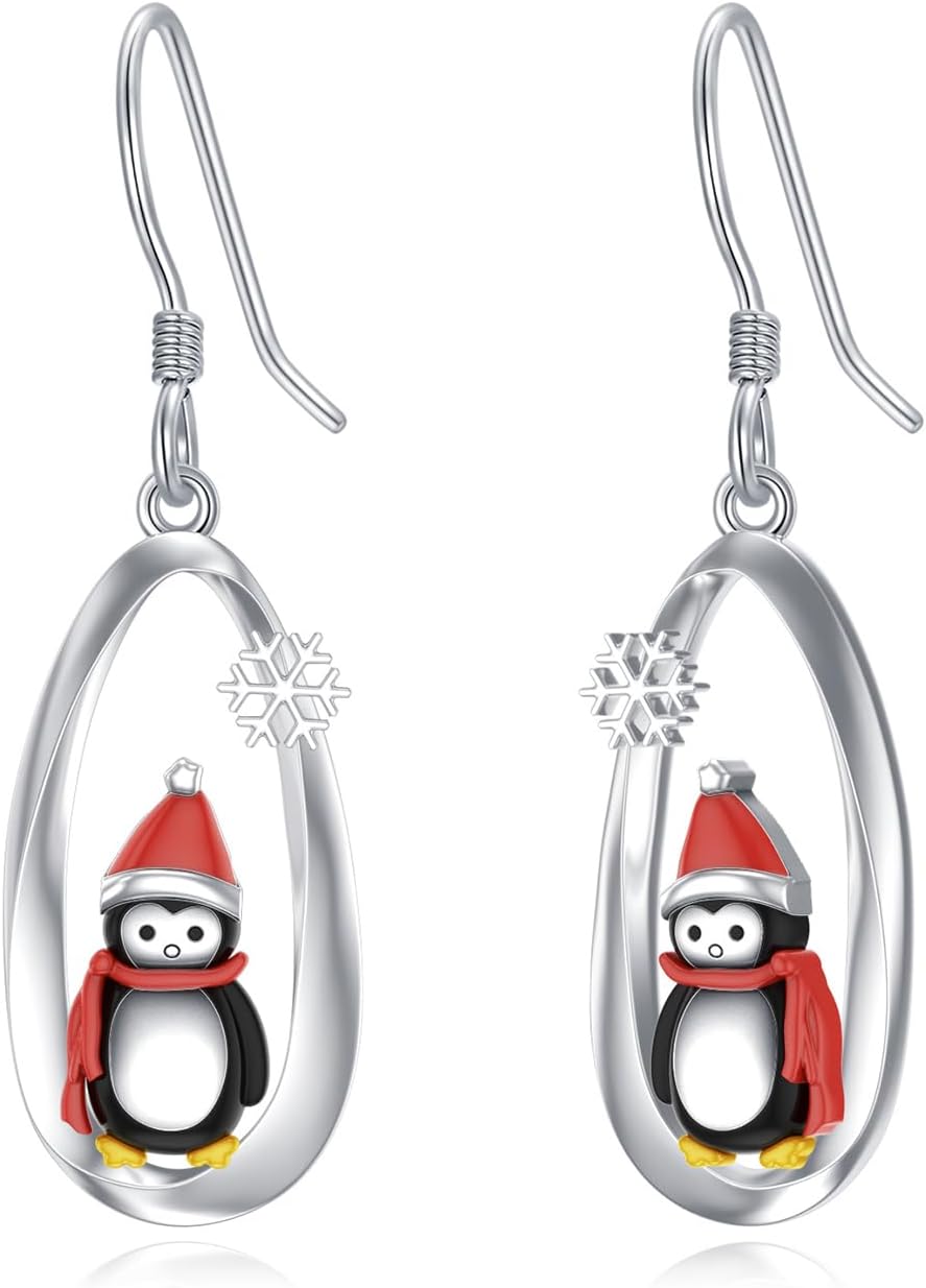 Christmas Dangle Earrings 925 Sterling Silver Holiday Xmas Jewelry Gifts for Women Daughters